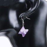 Natural Crystal Merkaba Star Carved Earrings – Stylish Gifts — 6