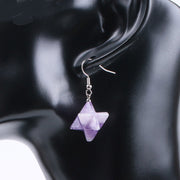 Natural Crystal Merkaba Star Carved Earrings – Stylish Gifts — 6