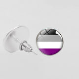LGBT Pride Round Glass Stud Earrings Gay Lesbian – Stylish Gifts — 15