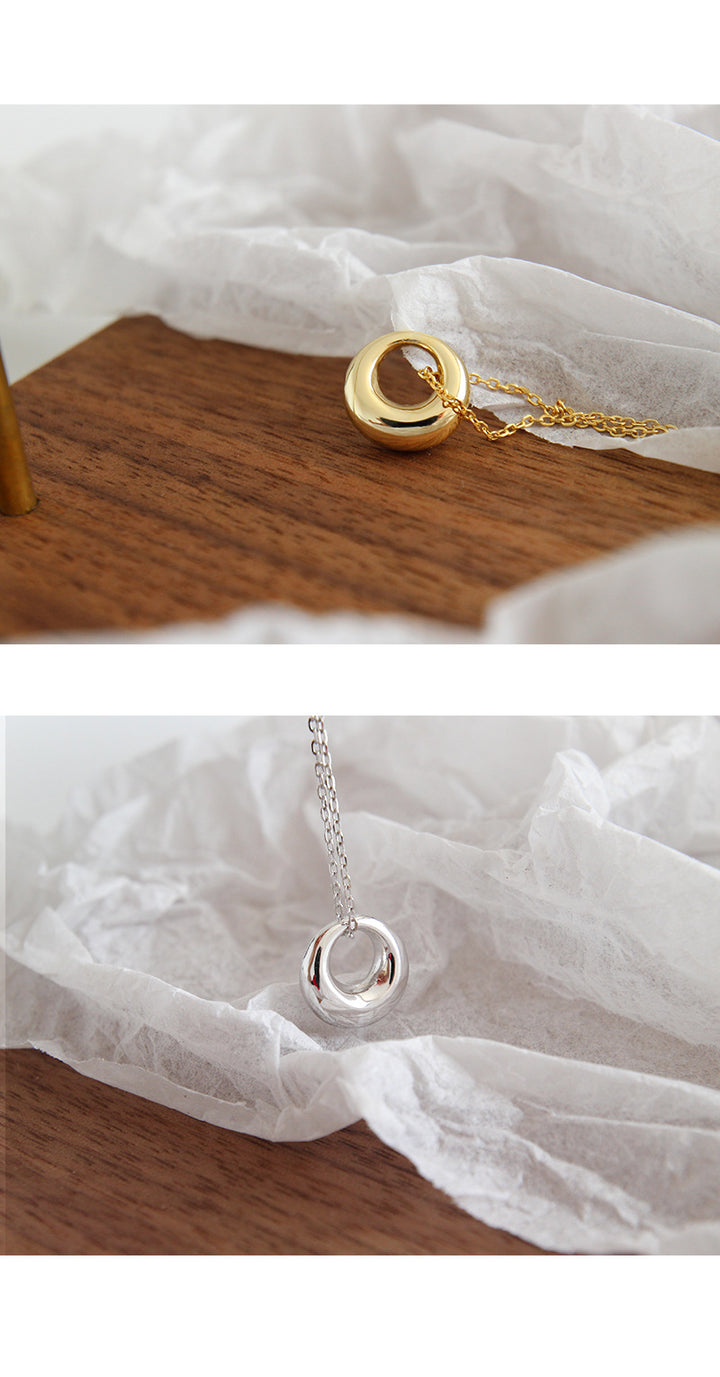 Geometric ring short clavicle necklace – Jewelry Gift Ideas — 1