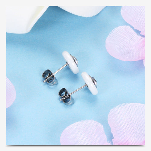 Black and white ceramic stud earrings – Useful Gifts — 2