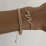 Snake-shaped Chain Bracelet Set 2-piece Set – Jewelry Gift Ideas — 4