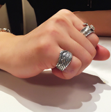 S925 Silver Men Ring Adjustable Eagle Wing Feather – Gifts for Him — 4