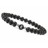 6MM Natural Frosted Agate Letter Bracelet – Jewelry Gift Ideas — 8