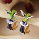 Creative Cute Hummingbird Shape Dripping Earrings – Meaningful Gifts — 3