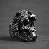 Skull head punk wind ghost head men's ring – Gifts for Him — 3