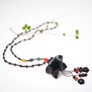 Long sweater chain cowhide flower pendant – Jewelry Gift Ideas — 5