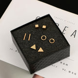 Geometric Square Triangular Round Stud Earring – Jewelry Gift Ideas — 3