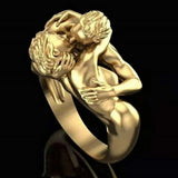 Golden Men And Women Love Art Ring Ring New – Gifts for Her — 3