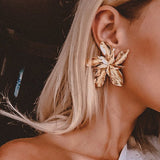 Golden Big Flower Dangle Earrings Female – Gifts for Her — 1