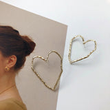 Metal irregular hollow love earrings – Gifts for Couples — 2