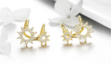S925 silver earrings sun shape geometry – Small Gift Ideas — 4