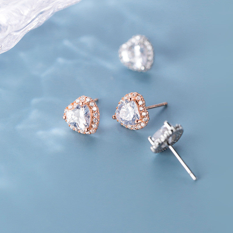 Fashion Love Diamond S925 Silver Earrings Women – Stylish Gifts — 1