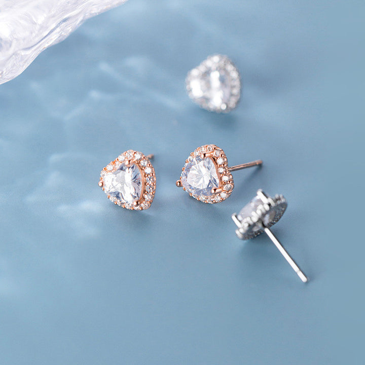 Fashion Love Diamond S925 Silver Earrings Women – Stylish Gifts — 1
