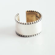Fashion Distressed Wide Face Smooth Ring Silver Plated – Stylish Gifts — 5
