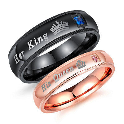 Crown couple diamond ring – Gifts for Couples — 1