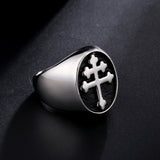 Stainless steel ring cross croissant ring – Thoughtful Gifts — 2