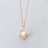 Women's Silver Necklace Pendant Sweet Square – Jewelry Gift Ideas — 1