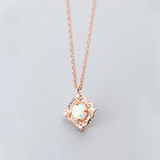 Women's Silver Necklace Pendant Sweet Square – Jewelry Gift Ideas — 1