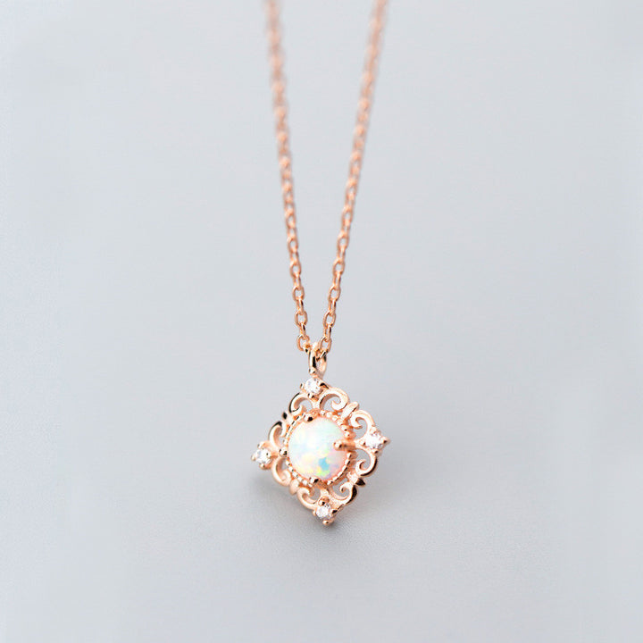 Women's Silver Necklace Pendant Sweet Square – Jewelry Gift Ideas — 1