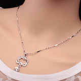 Korean Style White Gold Heart Necklace Double – Jewelry Gift Ideas — 6