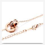 Double Ring Diamond Roman Numeral Necklace – Jewelry Gift Ideas — 4
