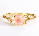 S925 Pure Silver Inlaid Natural Powder Crystal Ring – Birthday Gifts — 5