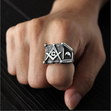 Masonic rings for men gold sun moon making Punk – Gifts for Him — 5