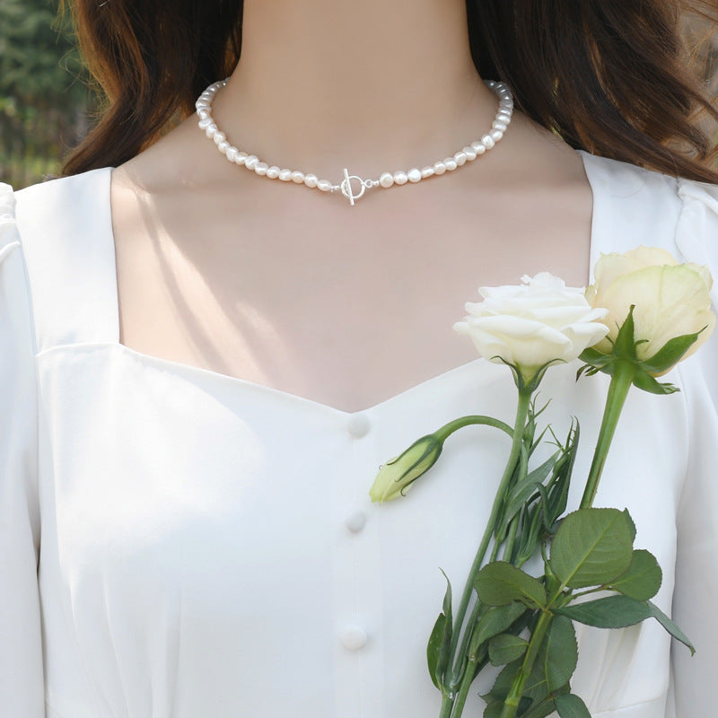 Baroque Pearl Necklace 925 Silver OT Buckle – Jewelry Gift Ideas — 1