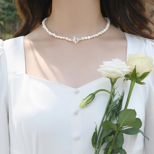 Baroque Pearl Necklace 925 Silver OT Buckle – Jewelry Gift Ideas — 1
