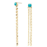 Women's Natural Turquoise Tassel Earrings – Gifts for Her — 3