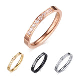 Lady's Ring 3MM Stainless Steel Zircon Ring – Useful Gifts — 1