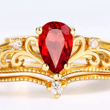 Garnet14K Gold Palace Retro Japanese Ring Girl – Gifts for Kids — 5