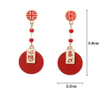 Red New Year Earrings Spring Festival Sterling – Thoughtful Gifts — 3