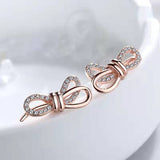S925 Sterling Silver Earrings New Bow Earrings Sweet – Everyday Gifts — 3