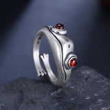 Fashion Retro Creative Garnet Frog Adjustable Ring – Stylish Gifts — 5
