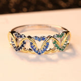Popular Color Micro Inlay Heart-Shaped Ring – Practical Gifts — 4