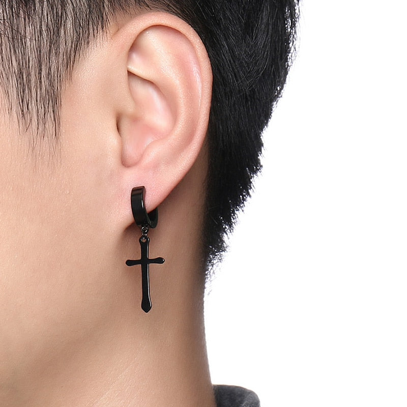 Titanium steel male pierced earrings – Gifts for Him — 1