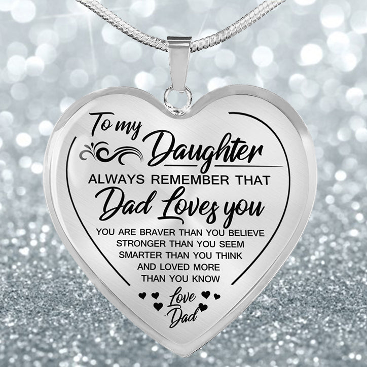 Necklace To my Daughter lovedad Peach Heart Alloy – Jewelry Gift Ideas — 1