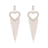 Alloy Diamond-encrusted Love Tassel Earrings Female – Gifts for Her — 4