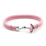 Navy Hand Braided Stainless Steel Anchor Bracelet – Jewelry Gift Ideas — 5