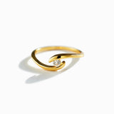 Women's Solitaire Diamond Glossy Sterling Silver Ring – Gifts for Her — 5