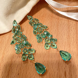 Exaggerated Green Diamond Leaf Fringe Leaf Long – Holiday Gift Ideas — 2