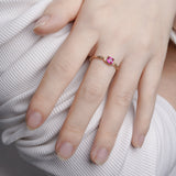 Light Luxury Inlaid Red Diamond Jade Ring – Holiday Gift Ideas — 1