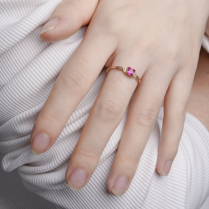 Light Luxury Inlaid Red Diamond Jade Ring – Holiday Gift Ideas — 1