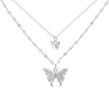 Butterfly Double-Layer Necklace Female Simple – Jewelry Gift Ideas — 5
