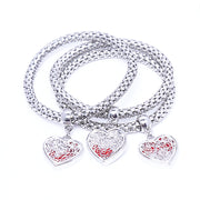 Three-color Corn Chain Rose Peach Heart Bracelet – Jewelry Gift Ideas — 4