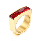 European and American Stainless Steel Gold Ring – Birthday Gifts — 9