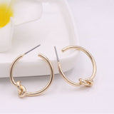 Fashion Alloy C Geometric Half Circle Knotted Earrings – Stylish Gifts — 5