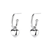 925 Sterling Silver Simple Love Heart Shape Earrings – Gifts for Her — 6